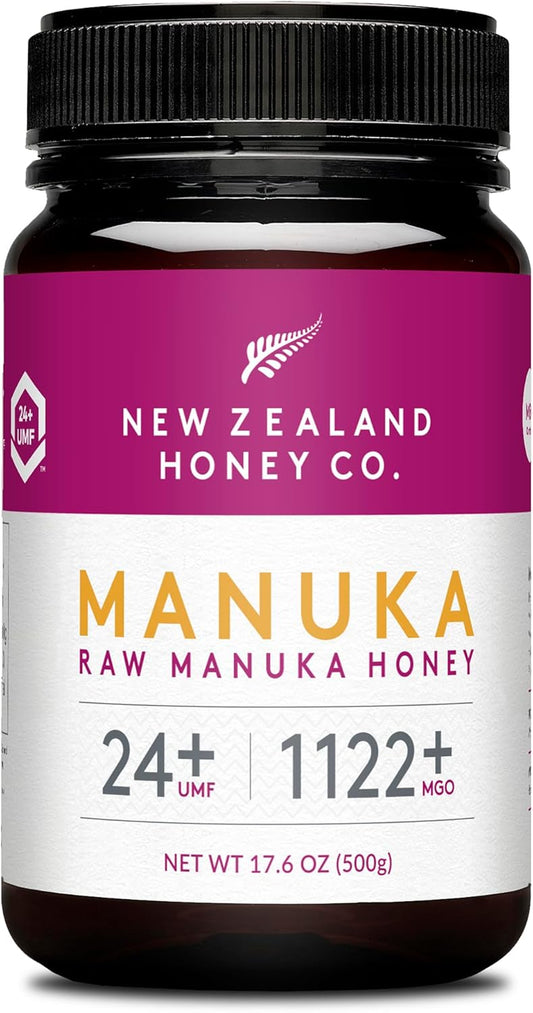 New Zealand Honey Co. Raw Manuka Honey UMF 24+ / MGO 1122+, UMF Certified / 17.6oz